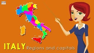 Learn Regions and Capitals of Italy  Country Map of Italy  Geography for Studentscatrackktv [upl. by Analed]