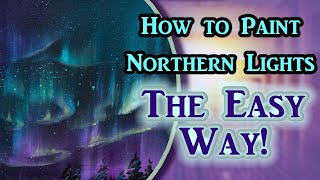 Acrylic Painting Lesson  Easy Northern Lights [upl. by Cosenza949]