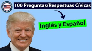 Oficial INGLÉS A ESPAÑOL 100 Examen Cívico Ciudadanía Americana [upl. by Eniledam498]