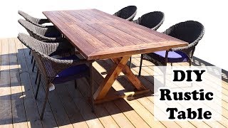 DIY Outdoor Dining Table  Affordable 10 Foot Table [upl. by Tekla385]